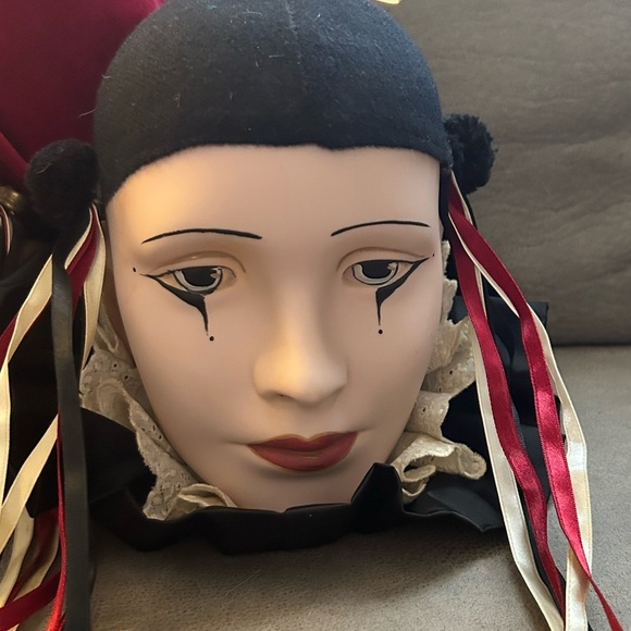 Vintage Venetian Porcelain Jester Face Mardi Gras Heads Decor HandPainted - Picture 5 of 8